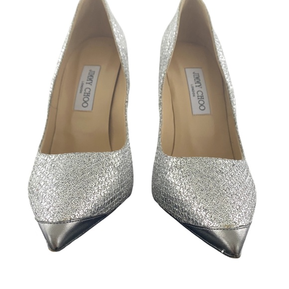 JIMMY CHOO Glittered High Heel in Silver-Tone - Picture 2 of 12